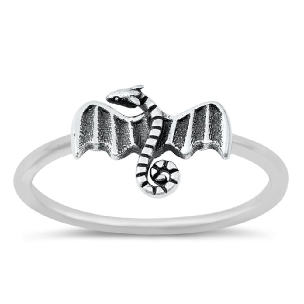 Sterling Silver Dragon Ring 925 Fashion Band